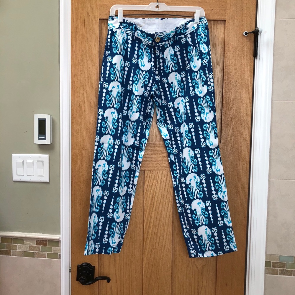Lilly pulitzer navy blues jellyfish pants 4 euc